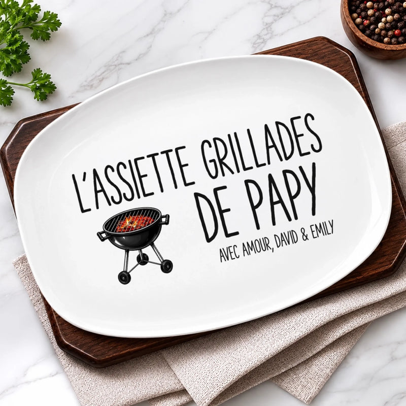 Assiette De Barbecue Personnalisé – Cadeau pour Papa – Le Patron Du BBQ