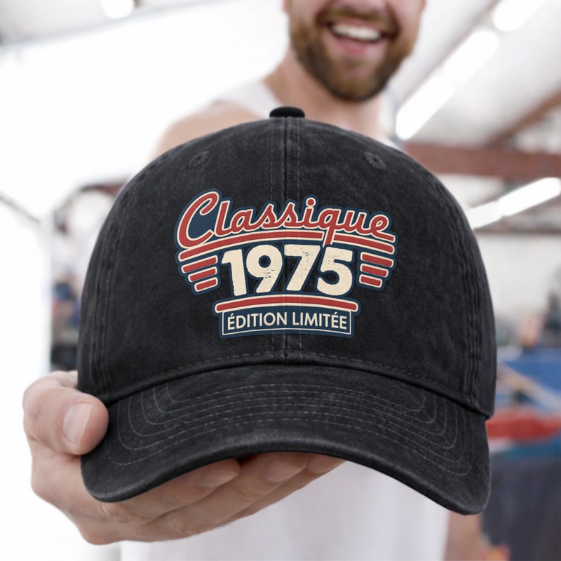 Casquette De Baseball En Jean Délavé Personnalisée – Cadeau Pour Homme, Soi-Même – La Classe N'a Pas D'Âge