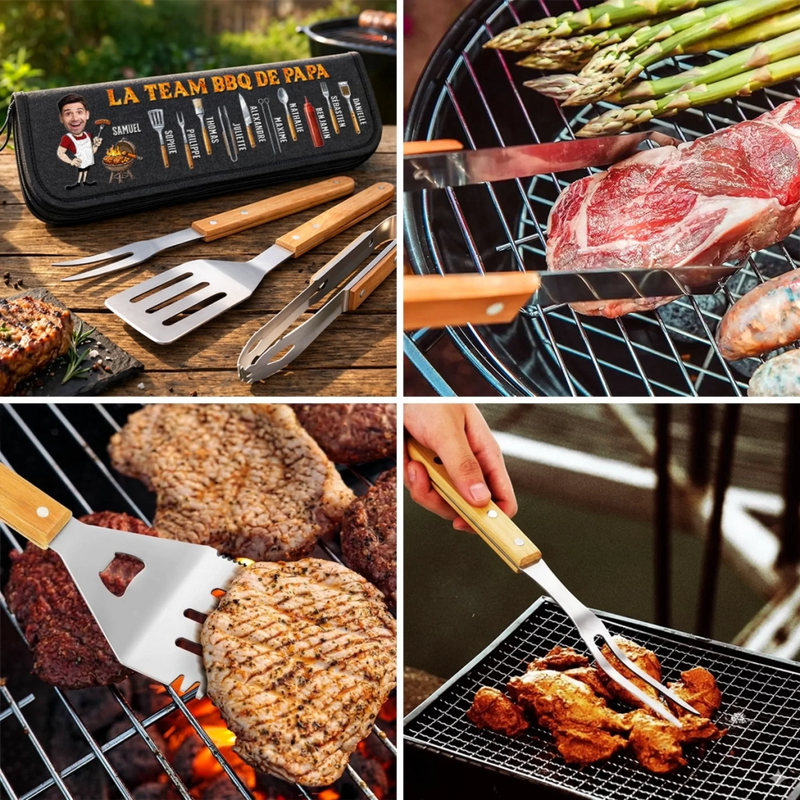 Kit de barbecue personnalisé – Cadeau pour Papa – Attention, Expert En Grillades
