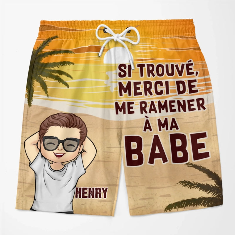Shorts de Bain Personnalisé – Cadeau pour Couple – La Belle et le Chanceux