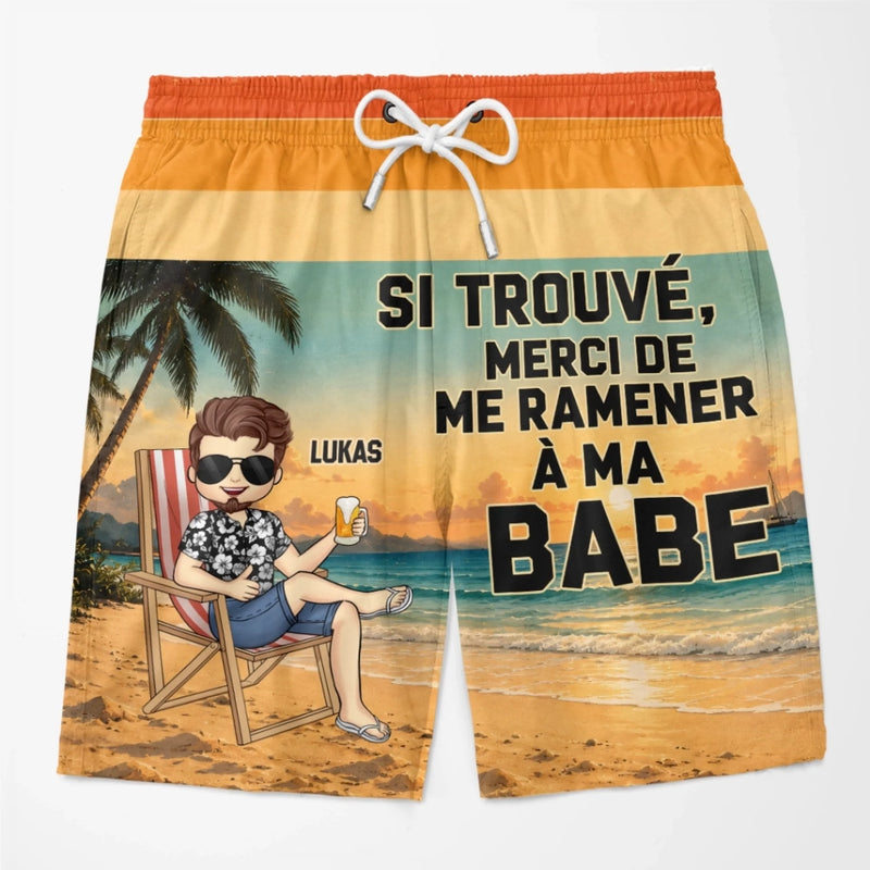 Shorts de Bain Personnalisé – Cadeau pour Couple – Journées à la plage avec mon