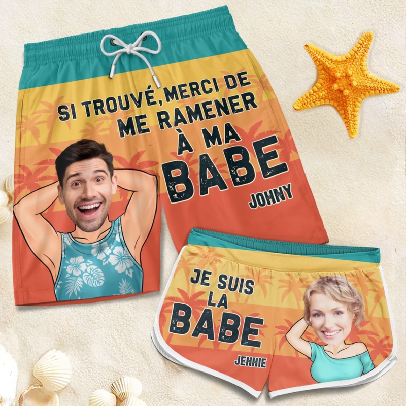 Shorts de Bain Personnalisé – Cadeau pour Couple – Mon humain préféré