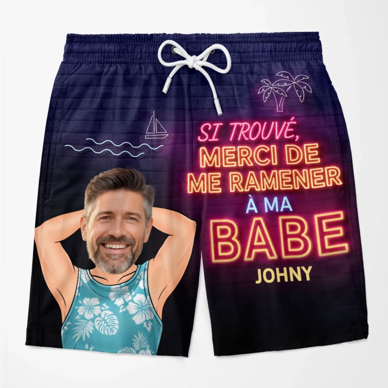 Shorts de Bain Personnalisé – Cadeau pour Couple – Soleil, sable et mon chéri