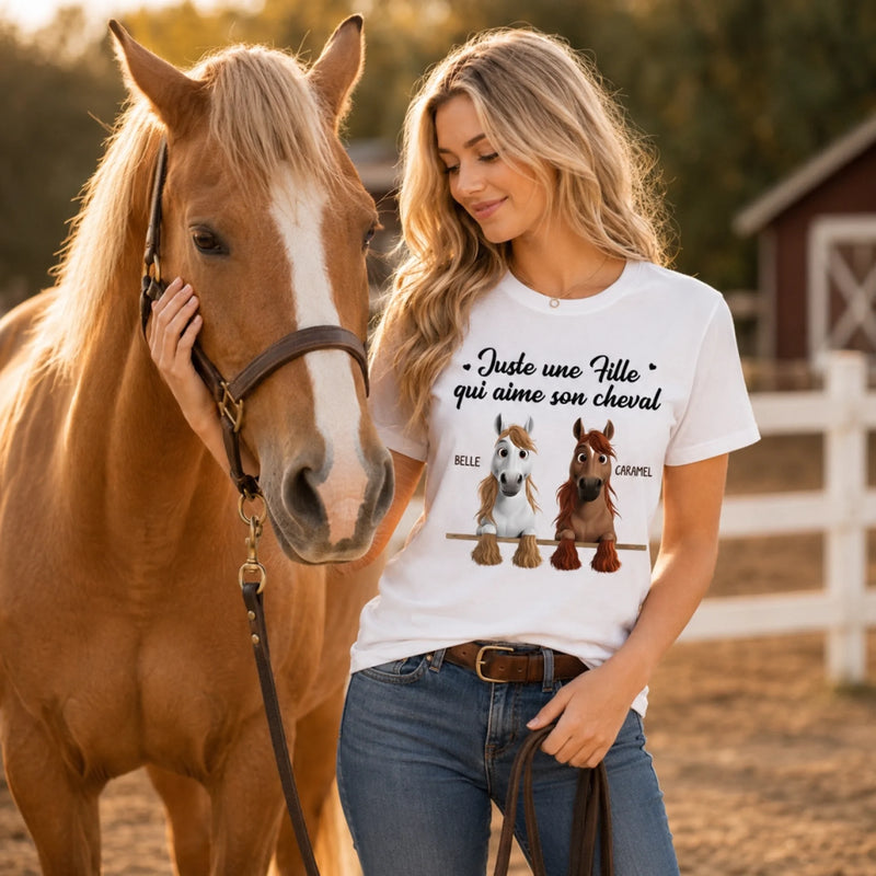 T-shirt unisexe, Hoodie personnalisé – Cadeau Pour Amoureux Des Chevaux – La vie est plus belle avec mon cheval