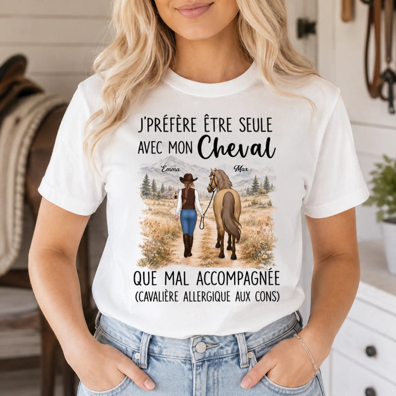 T-shirt unisexe, Hoodie personnalisé – Cadeau Pour Amoureux Des Chevaux – Le bonheur a quatre sabots