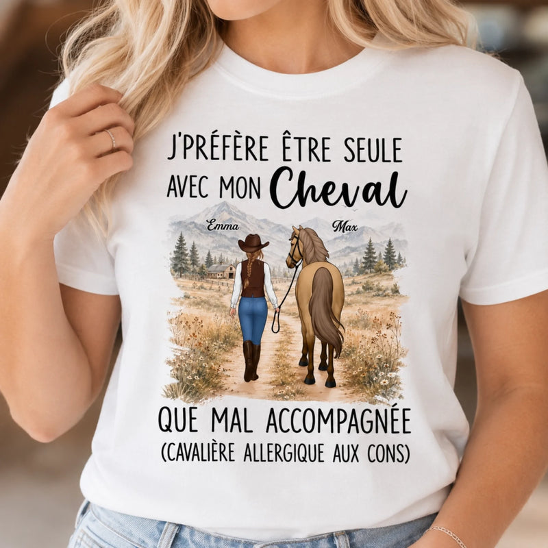 T-shirt unisexe, Hoodie personnalisé – Cadeau Pour Amoureux Des Chevaux – Le bonheur a quatre sabots