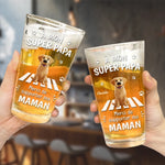Verre à bière Personnalisé – Cadeau pour Propriétaires D’animaux, Amoureux des Animaux – À Mon Super Papa