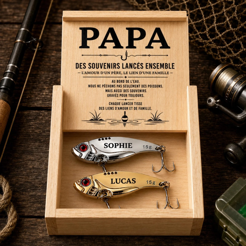 Leurre de pêche Personnalisé – Cadeau pour Papa, Papy – Des Souvenirs Lancés Ensemble