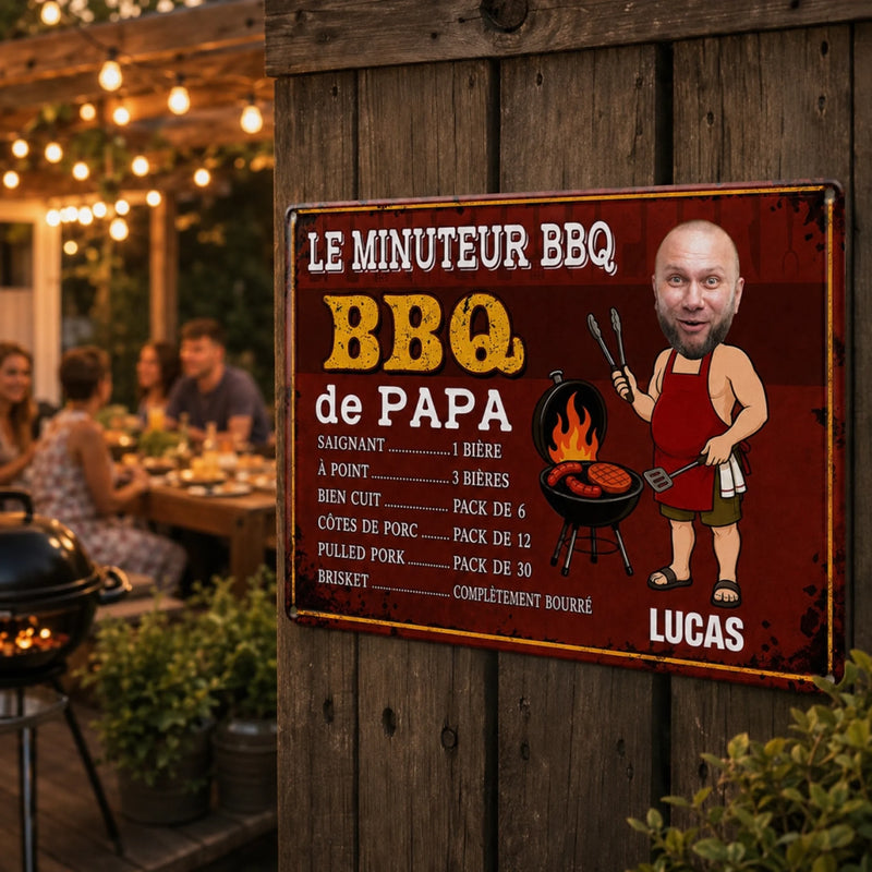 Panneau Métallique Personnalisé avec Photo – Cadeau Pour Papa, Papy  – Complètement Bourré