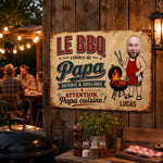 Panneau Métallique Personnalisé avec Photo – Cadeau Pour Papa, Papy – Détente & Grillades