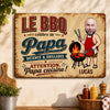 Panneau Métallique Personnalisé avec Photo – Cadeau Pour Papa, Papy – Détente & Grillades