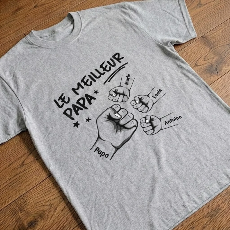 T-shirt unisexe, Hoodie personnalisé – Cadeau pour Papa, Papy – L'équipe de papa pour toujours