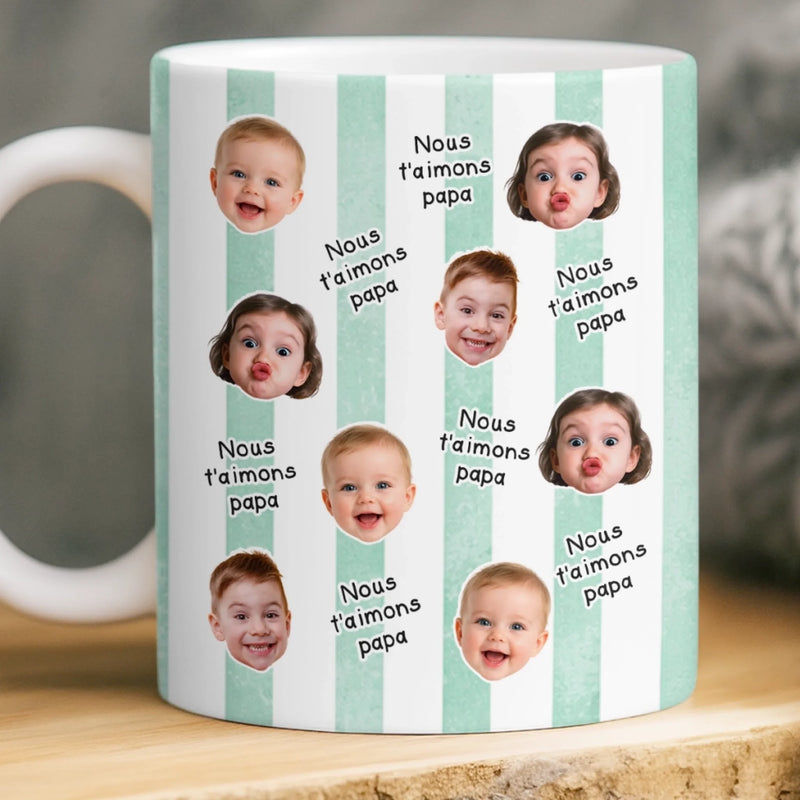 Mug Personnalisé à Effet 3D Gonflé Avec Photo – Cadeau Fête des Pères pour Papa – Le Meilleur Papa