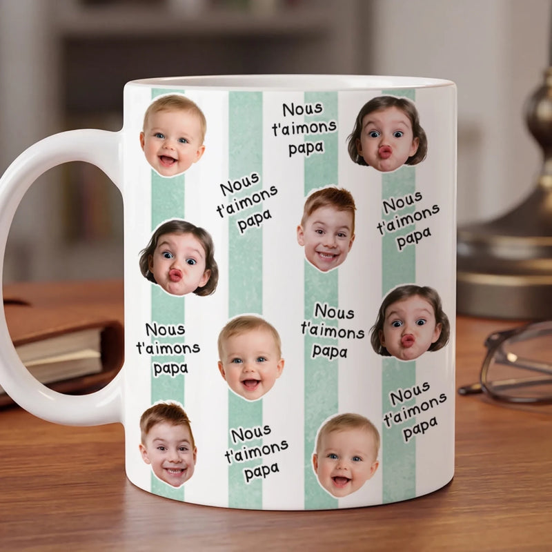 Mug Personnalisé à Effet 3D Gonflé Avec Photo – Cadeau Fête des Pères pour Papa – Le Meilleur Papa