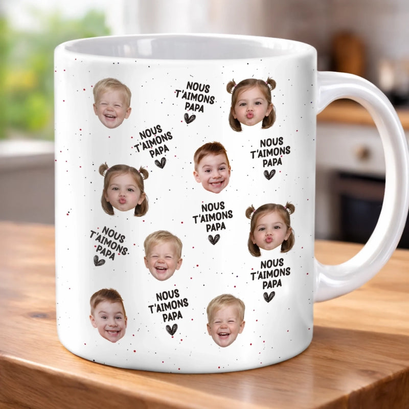 Mug Personnalisé à Effet 3D Gonflé Avec Photo – Cadeau Fête des Pères pour Papa – Le Boss De La Famille