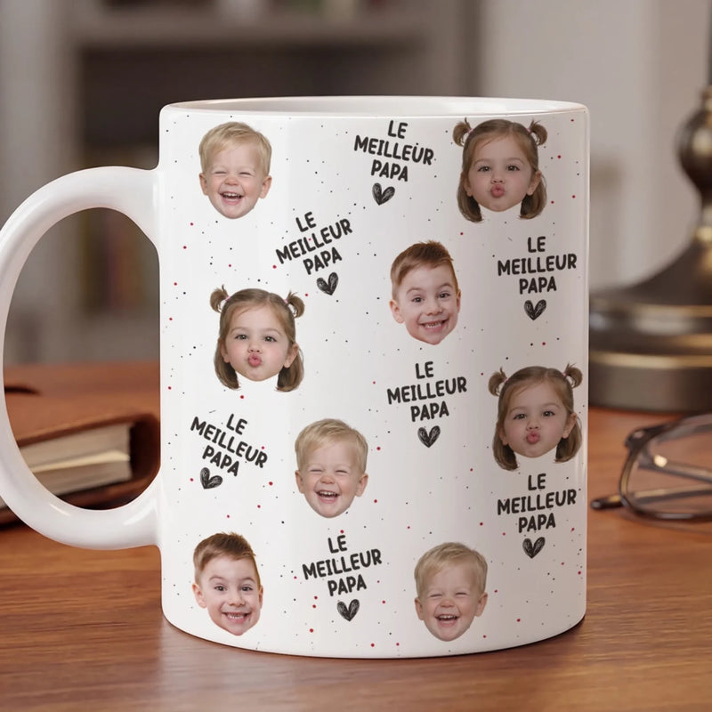 Mug Personnalisé à Effet 3D Gonflé Avec Photo – Cadeau Fête des Pères pour Papa – Le Boss De La Famille