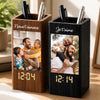 Pot à Crayons Personnalisé avec Horloge et Photo – Cadeau pour Papa – Papa Rend la Vie Extraordinaire