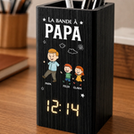 Pot à Crayons Personnalisé avec Horloge – Cadeau pour Papa, Papy – Allons-y ensemble !