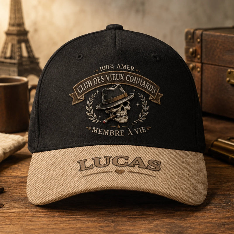 Casquette Classique Personnalisée – Cadeau Rigolo Pour Papa, Papi – Club Des Vieux Connards