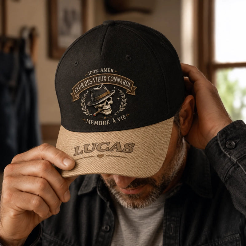 Casquette Classique Personnalisée – Cadeau Rigolo Pour Papa, Papi – Club Des Vieux Connards