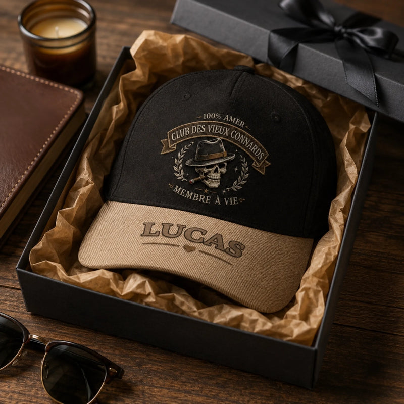 Casquette Classique Personnalisée – Cadeau Rigolo Pour Papa, Papi – Club Des Vieux Connards