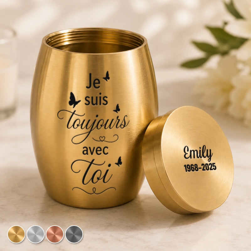 Urne Funéraire Personnalisée – Cadeau de Commémoration – À jamais dans mon cœur