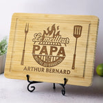 Planche à Découper Personnalisée - Cadeau Pour Papa, Papy - Le Patron du Grill