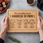 Planche à Découper Personnalisée - Cadeau Pour Papa, Papi - Tout est meilleur du grill