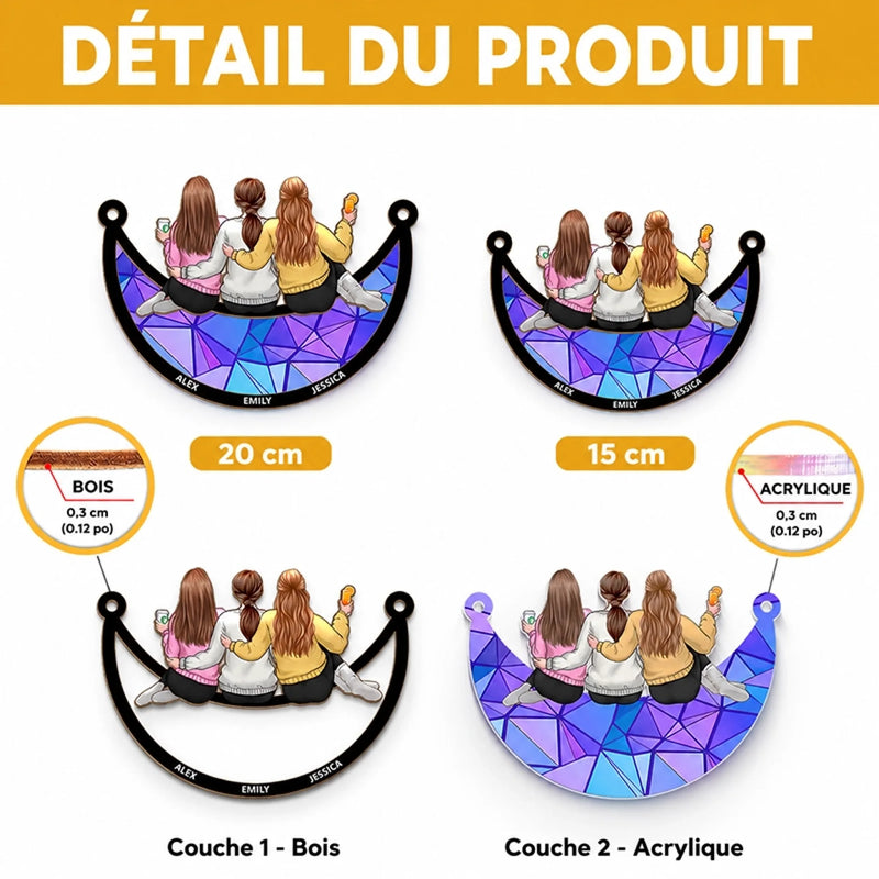Ornement Attrape-Lumière De Fenêtre Personnalisé – Cadeau Pour Sœur, Amie – Nous sommes inséparables