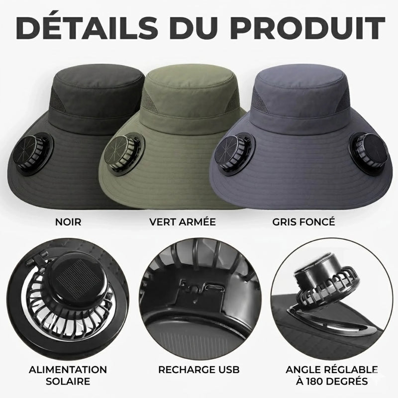 Chapeau Solaire avec Ventilateurs Personnalisé – Cadeau pour Pêcheur, Papa, Papy – Maître pêcheur