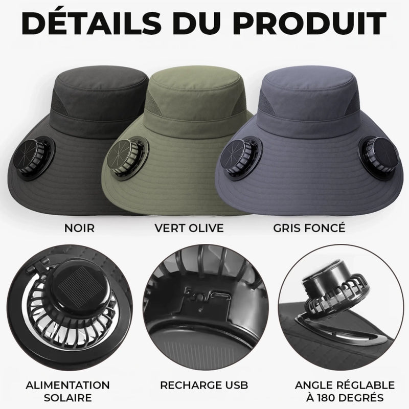 Chapeau Solaire avec Ventilateurs Personnalisé – Cadeau pour Pêcheur, Papa, Papy – Maître pêcheur