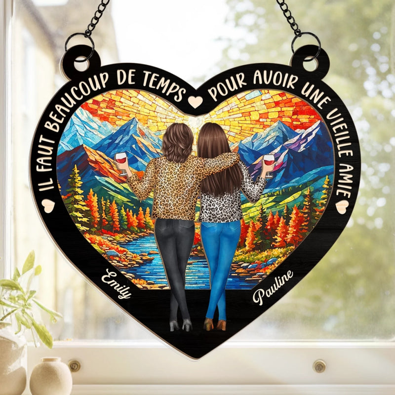 Ornement Attrape-Lumière De Fenêtre Personnalisé – Cadeau Pour Sœur, Amie – Nous, les sœurs, on assure grave !