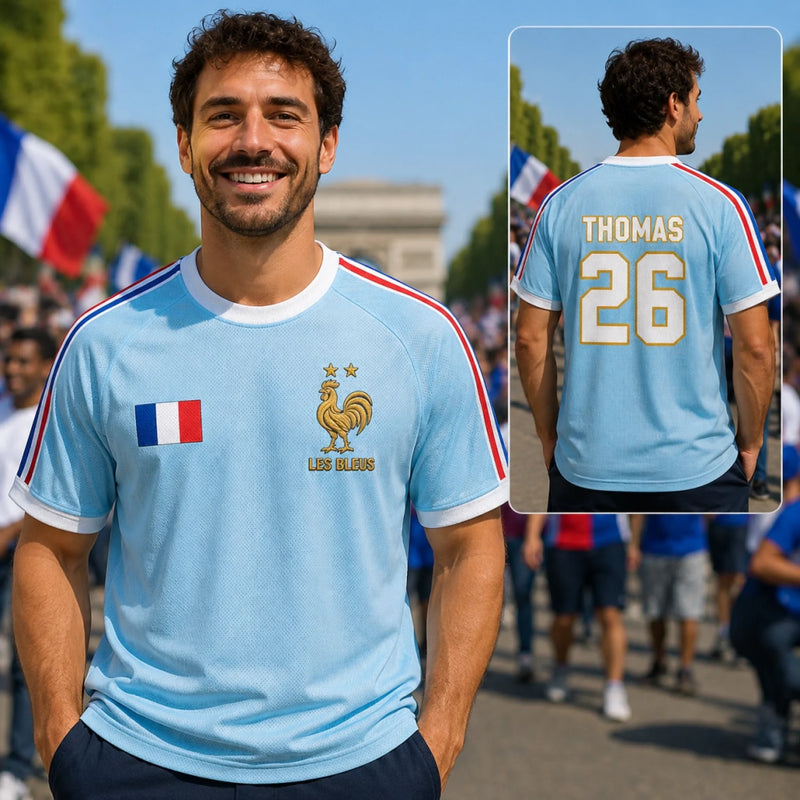 Maillot de foot personnalisé – Cadeau pour fan de football – Votre nom, votre numéro