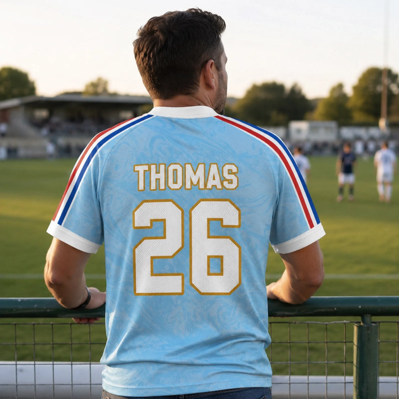 Maillot de foot personnalisé – Cadeau pour fan de football – Votre nom, votre numéro