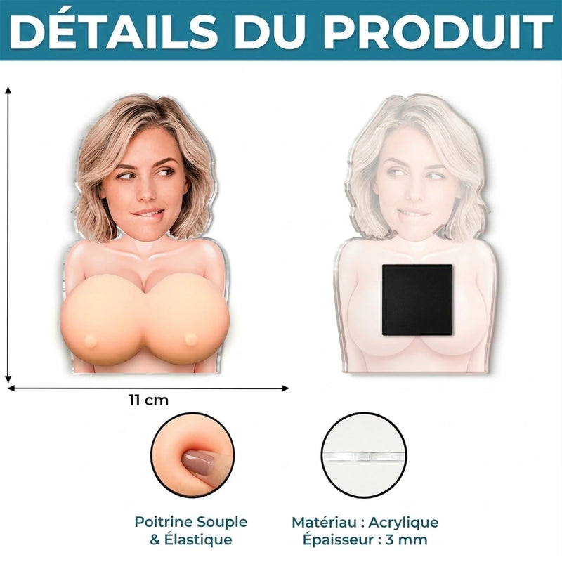 Aimant en Acrylique Personnalisé avec Photo – Cadeau Rigolo pour Femme – Fou Rire Garanti
