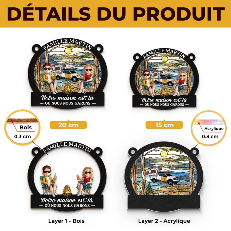Ornement Attrape-Lumière De Fenêtre Personnalisé – Cadeau Pour Couple – Partenaires De Camping Pour La Vie