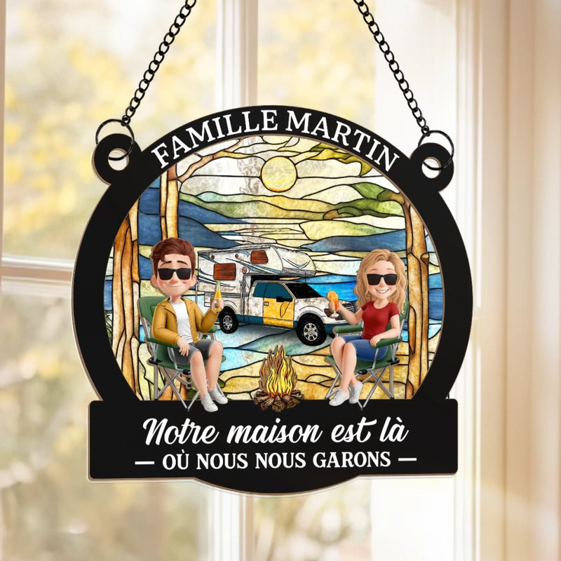 Ornement Attrape-Lumière De Fenêtre Personnalisé – Cadeau Pour Couple – Partenaires De Camping Pour La Vie
