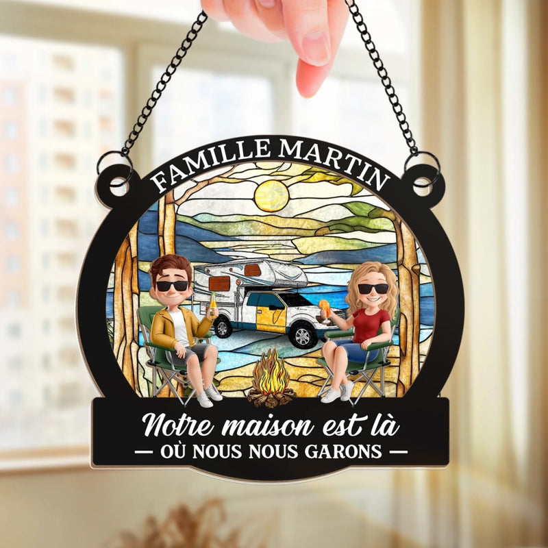 Ornement Attrape-Lumière De Fenêtre Personnalisé – Cadeau Pour Couple – Partenaires De Camping Pour La Vie