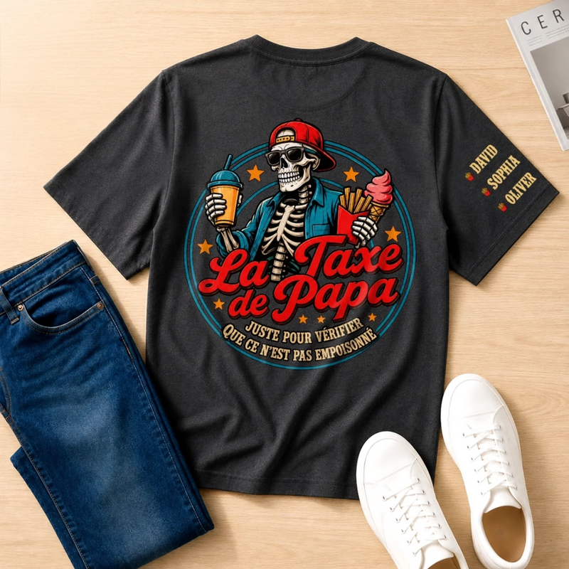 T-Shirt Personnalisé à Manches Imprimées – Cadeau pour Papa, Papi – Papa Rend Chaque Jour Spécial