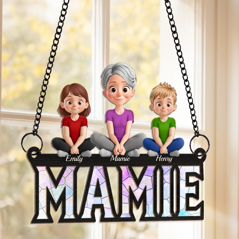 Ornement Attrape-Lumière De Fenêtre Personnalisé – Cadeau Pour Mamie, Maman - Les câlins de Mamie sont les meilleurs