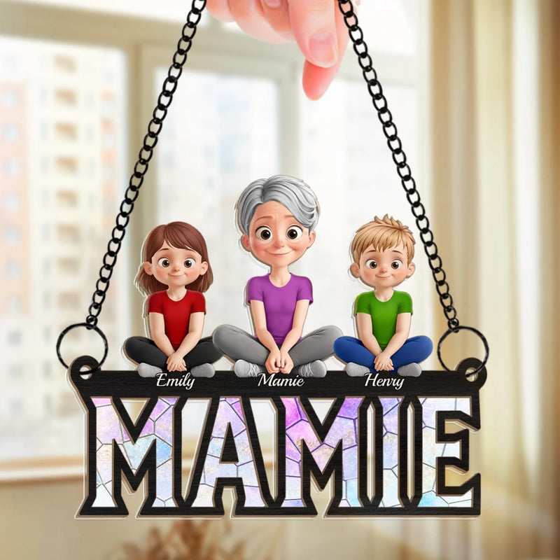 Ornement Attrape-Lumière De Fenêtre Personnalisé – Cadeau Pour Mamie, Maman - Les câlins de Mamie sont les meilleurs