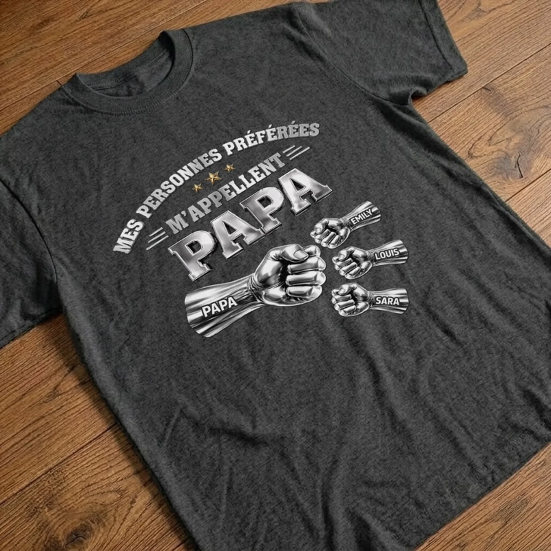 T-shirt unisexe, Hoodie personnalisé – Cadeau Fête des Pères pour Papa, Papi – Papa Est Le Seul Héros