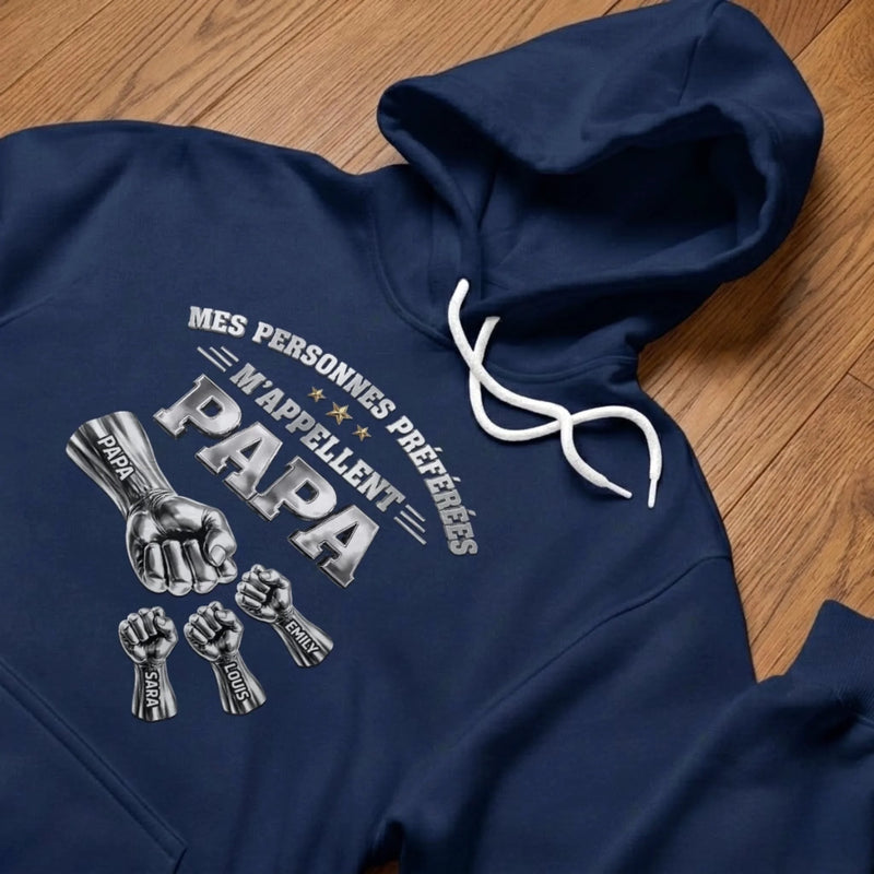 T-shirt unisexe, Hoodie personnalisé – Cadeau Fête des Pères pour Papa, Papi – Papa Est Le Seul Héros