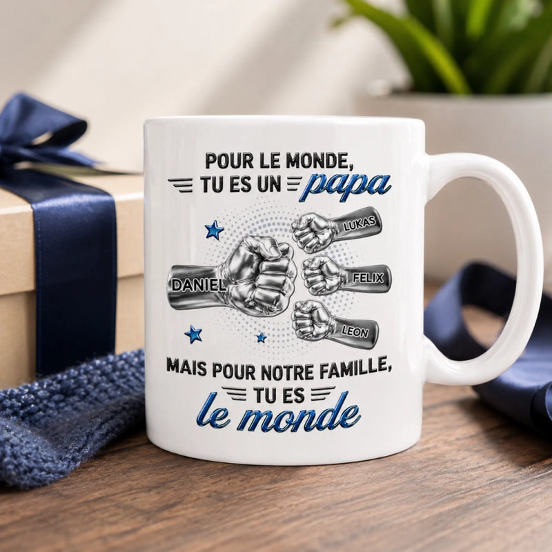 Mug Personnalisé à Effet 3D Gonflé – Cadeau pour Papa – Le pilier de notre famille