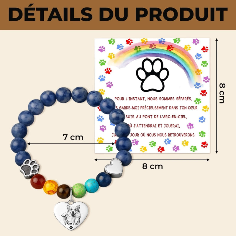 Bracelet Souvenir Personnalisé avec Photo – Cadeau Commémoratif pour Propriétaire d’Animal – Toujours Dans Mon Cœur