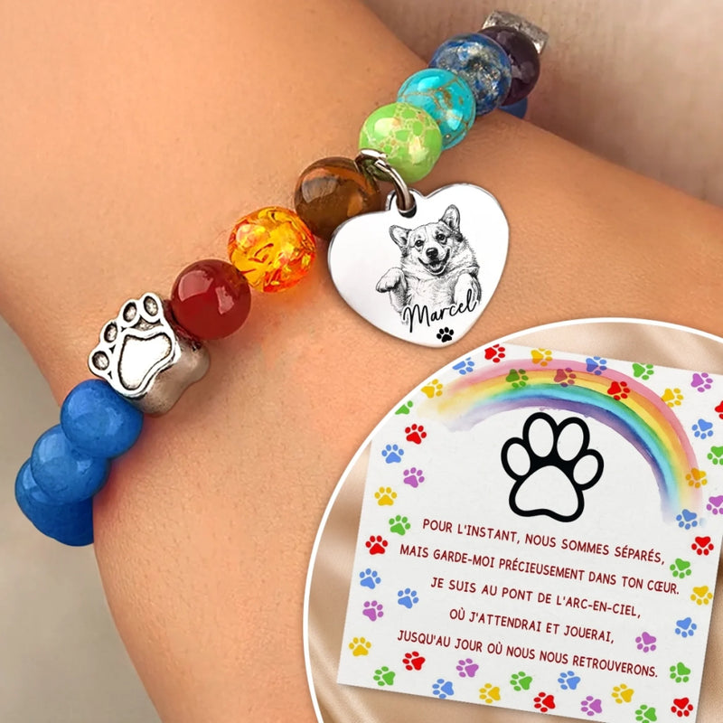 Bracelet Souvenir Personnalisé avec Photo – Cadeau Commémoratif pour Propriétaire d’Animal – Toujours Dans Mon Cœur