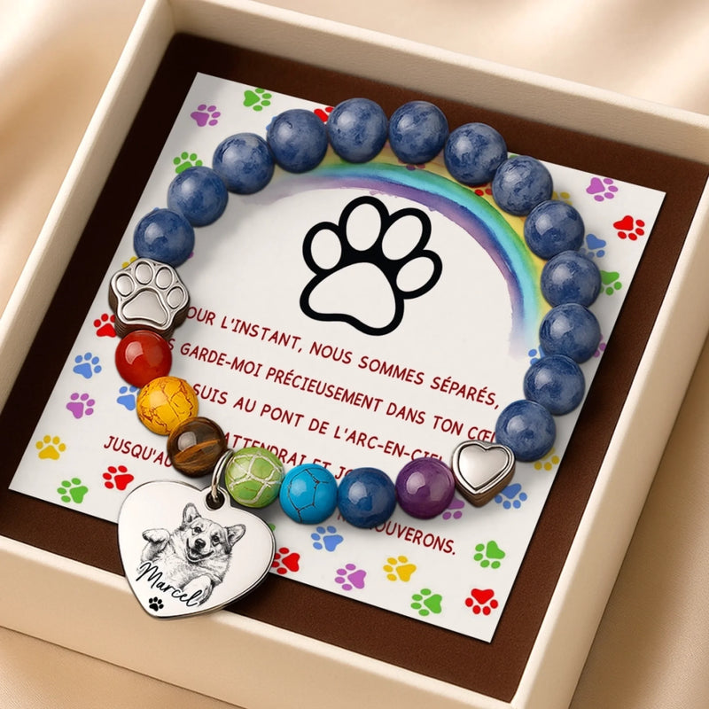 Bracelet Souvenir Personnalisé avec Photo – Cadeau Commémoratif pour Propriétaire d’Animal – Toujours Dans Mon Cœur