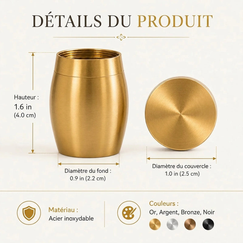 Urne Funéraire Personnalisée – Cadeau de Commémoration – À jamais dans mon cœur