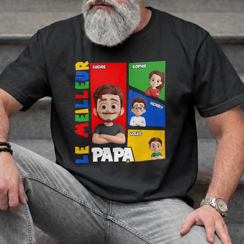 T-shirt unisexe, Hoodie personnalisé – Cadeau pour Papa, Papi – La maison est là où est Papa