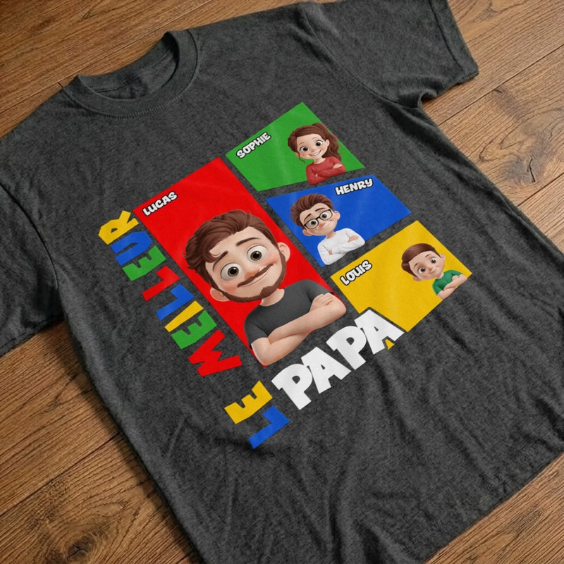 T-shirt unisexe, Hoodie personnalisé – Cadeau pour Papa, Papi – La maison est là où est Papa